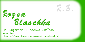 rozsa blaschka business card